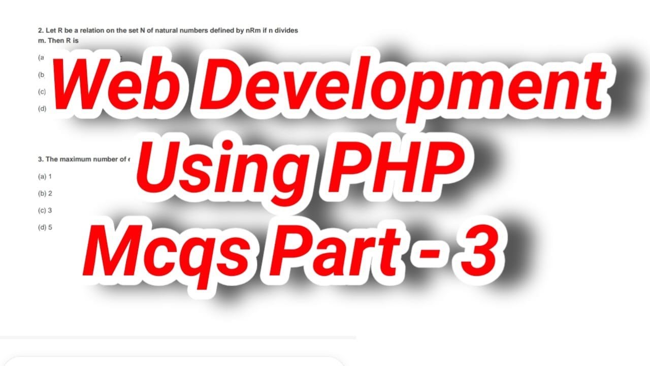 Web Development Using PHP MCQ Part 3 - YouTube