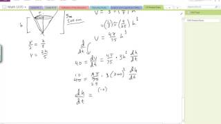 Clemson Math 1070 Related Rates of Change