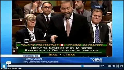 Thomas Mulcair in Opposition to Canadian Airstrikes in Syria