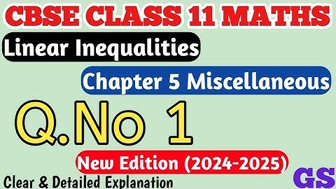 Chapter 5 - Miscellaneous (Q.No 1) - Linear Inequalities - CBSE Class 11th Maths in Tamil   - NCERT