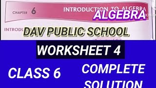 |Dav class 6 algebra worksheet 4| all questions 🔥✅✅