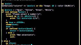 Beginner Perl Maven tutorial: 4.22 - Solution: Improve the color selector - check input
