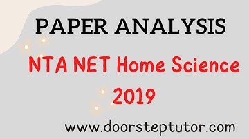 NTA NET Home Science: Paper Analysis - December 2019