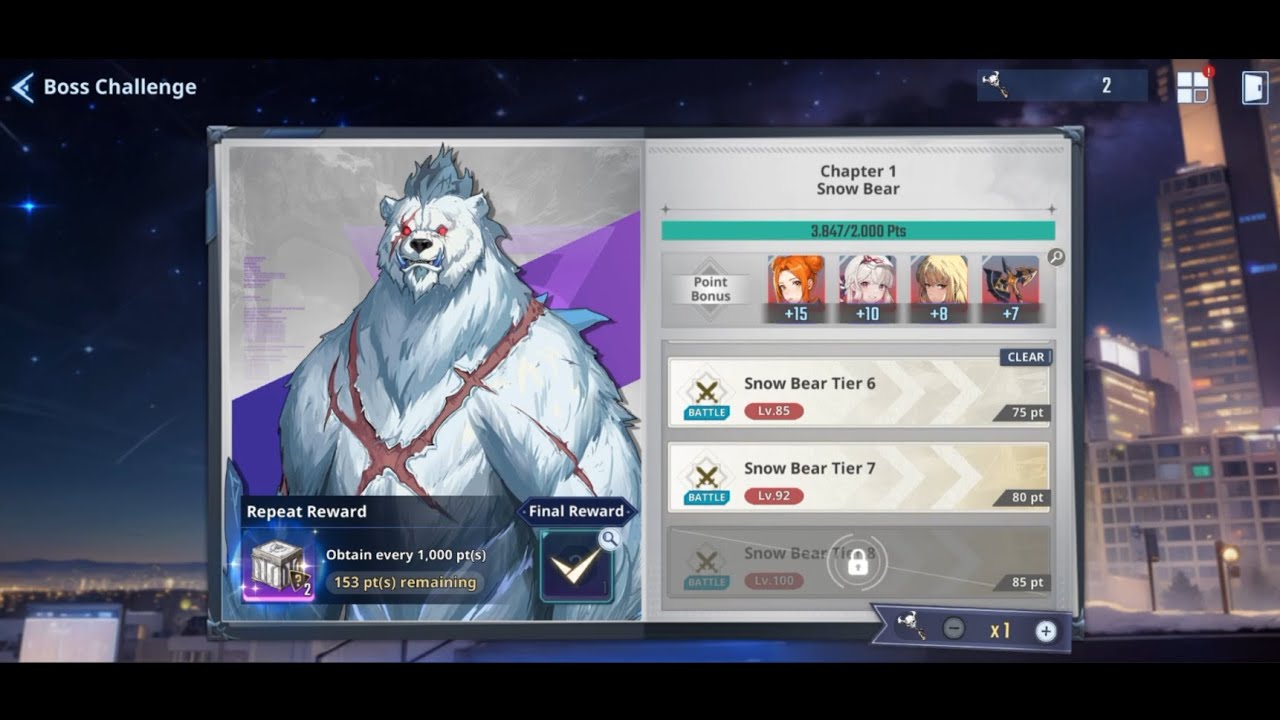 [Solo Leveling Arise] BOSS CHALLENGE - Snow Bear Tier 6 - Level 85 (NO ...