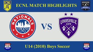 ECNL U14 MATCH HIGHLIGHTS (2010 Boys): Nationals Boys Academy Blue (MI) vs Louisville City FC (KY)