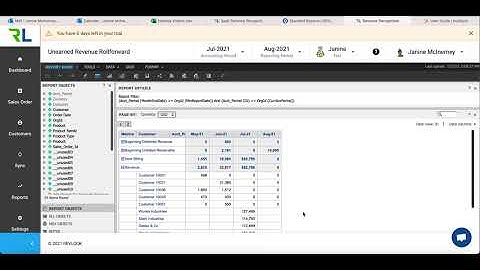 Reporting: Deferred Revenue Roll Forward Report