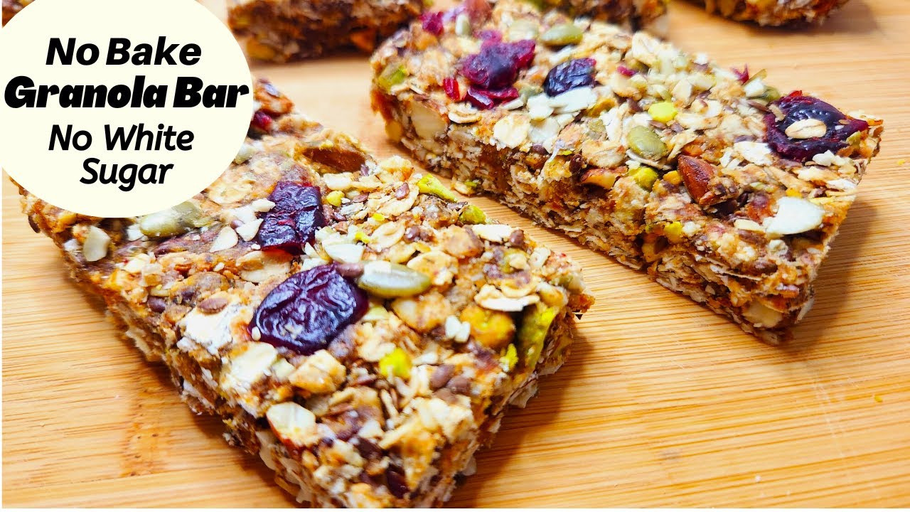 Healthy Granola Bar Recipe No Bake, No White Sugar Granola Bar Easy