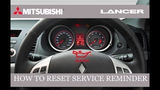Mitsubishi Lancer Reset Service Reminder - Youtube