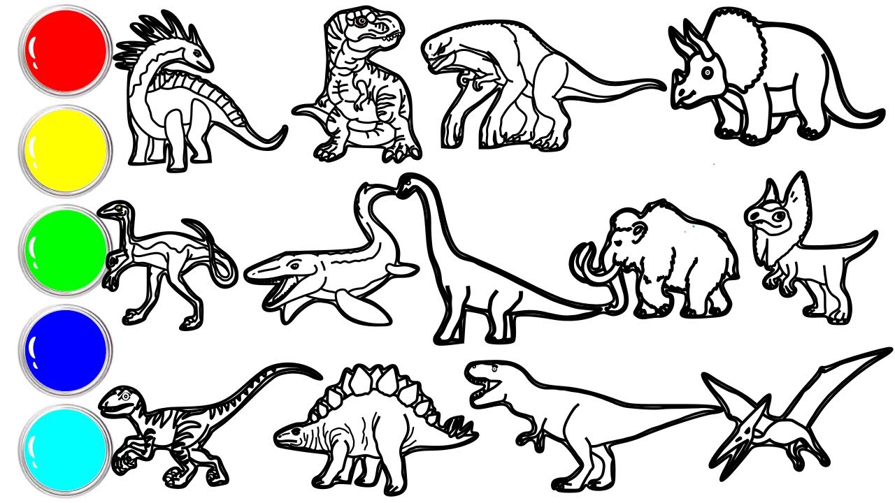 Нарисуйте удивительных доисторических животных всего за несколько минут! Амаргазавр, тираннозавр,...