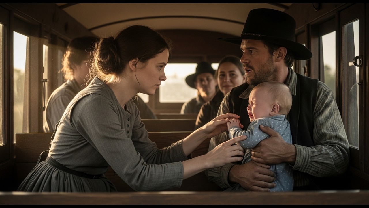 Bebelușul unui cowboy nu se oprea din plâns în diligență până când o mamă singură și o văduvă nu au