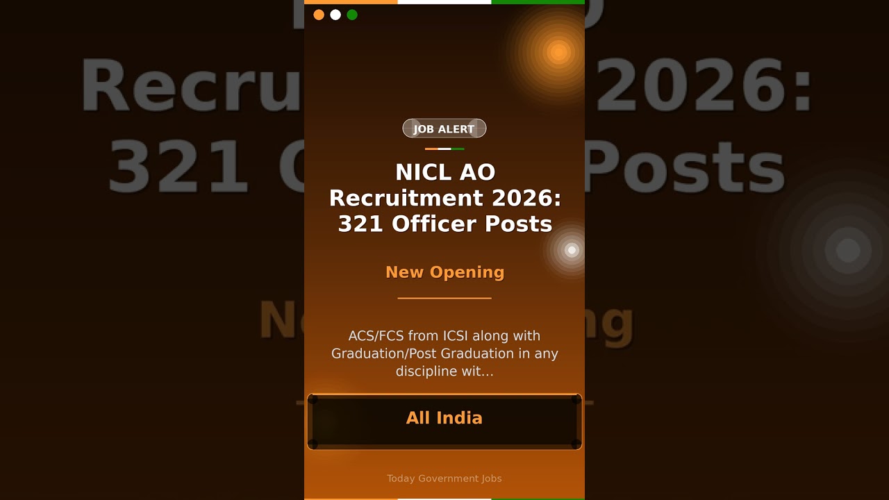 NICL AO Recruitment 2026: 321 Officer Posts