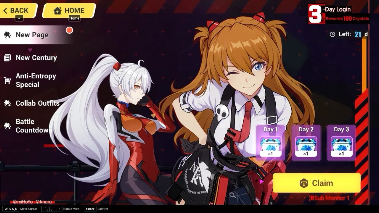 Honkai Impact 3 x Evangelion 3 Day Login Free 180 Crystals - Honkai