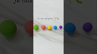 Cute Rainbow Caterpillar on Leaf 🐛🌈 So Adorable You’ll Love It! 😍 #shorts