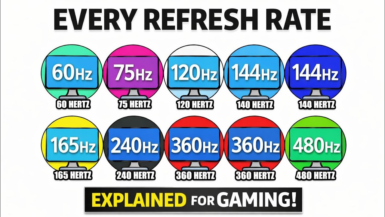 Monitor Refresh Rates Explained in 7 Minutes: 60Hz vs 144Hz vs 240Hz vs 360Hz