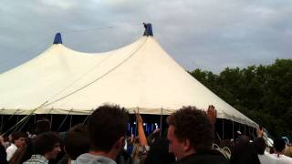 LED Festival 2011 - Crazy man on stage roof