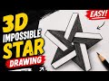 How to Draw a 3D Impossible Star Optical Illusion Art