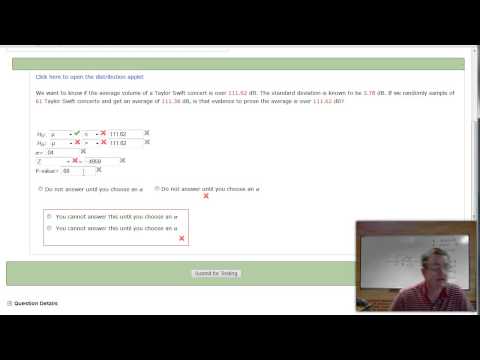 Doing Hypothesis Tests in Webassign