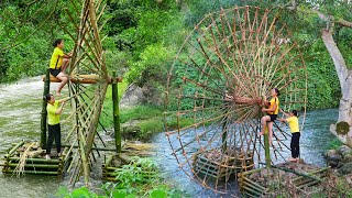 FULL VIDEO: How To Make Water Wheel System Bringing water from streams to farm (FULL BUILD)