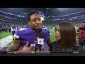 Stefon diggs emotional postgame field interview  saints vs vikings  jan 14 2018