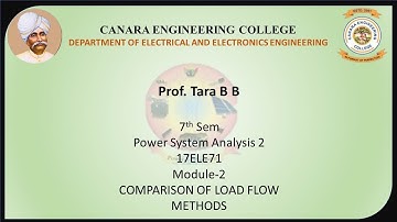 VTU PSA 2 17EE71 M2 L4 COMPARISON OF LOAD FLOW METHODS