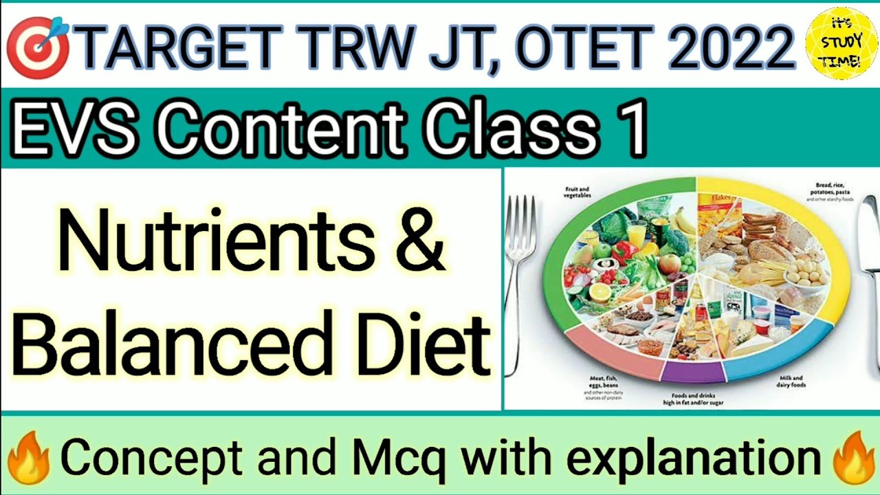 🎯TARGET TRW JT, OTET 2022 || Nutrients & Balanced Diet || EVS Content Class 1 || Concept and Mcq ||