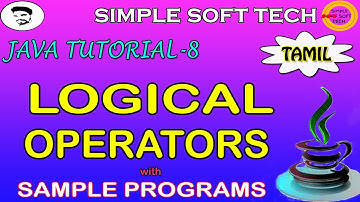 Logical Operator in java | Tamil | Java Tutorial in tamil
