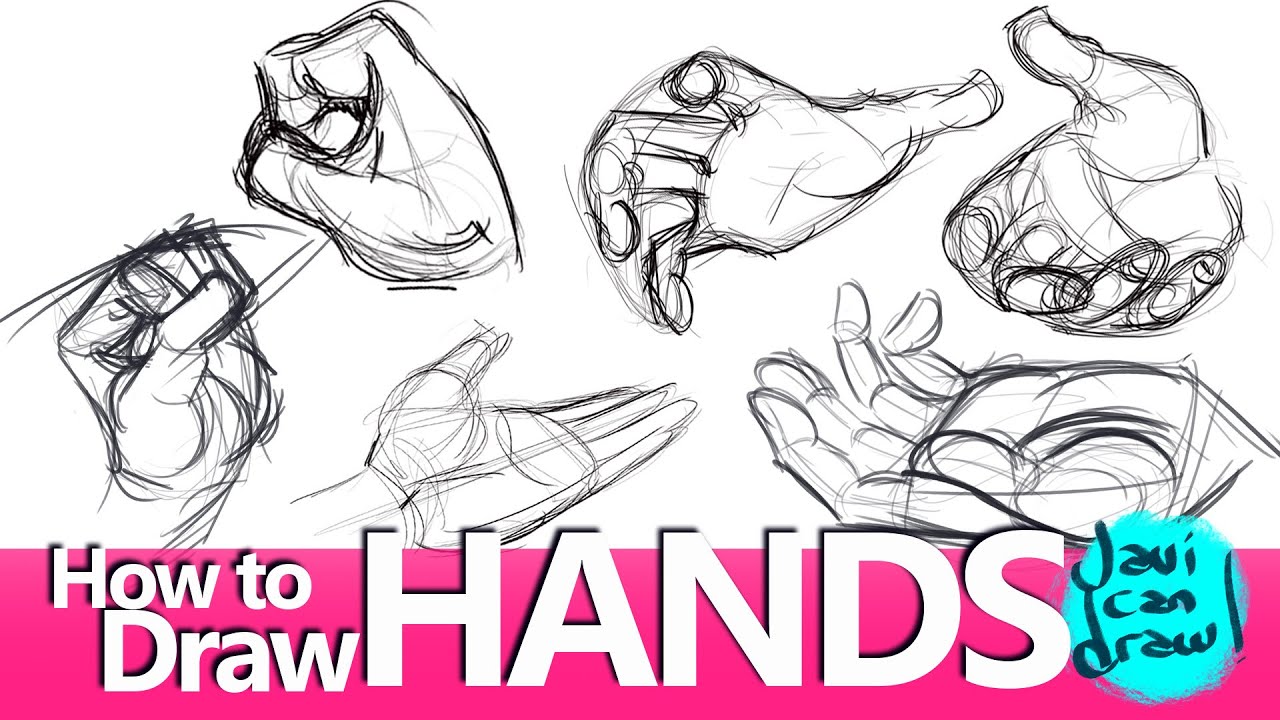 HOW TO DRAW HANDS: Parts 1 to 4 - YouTube