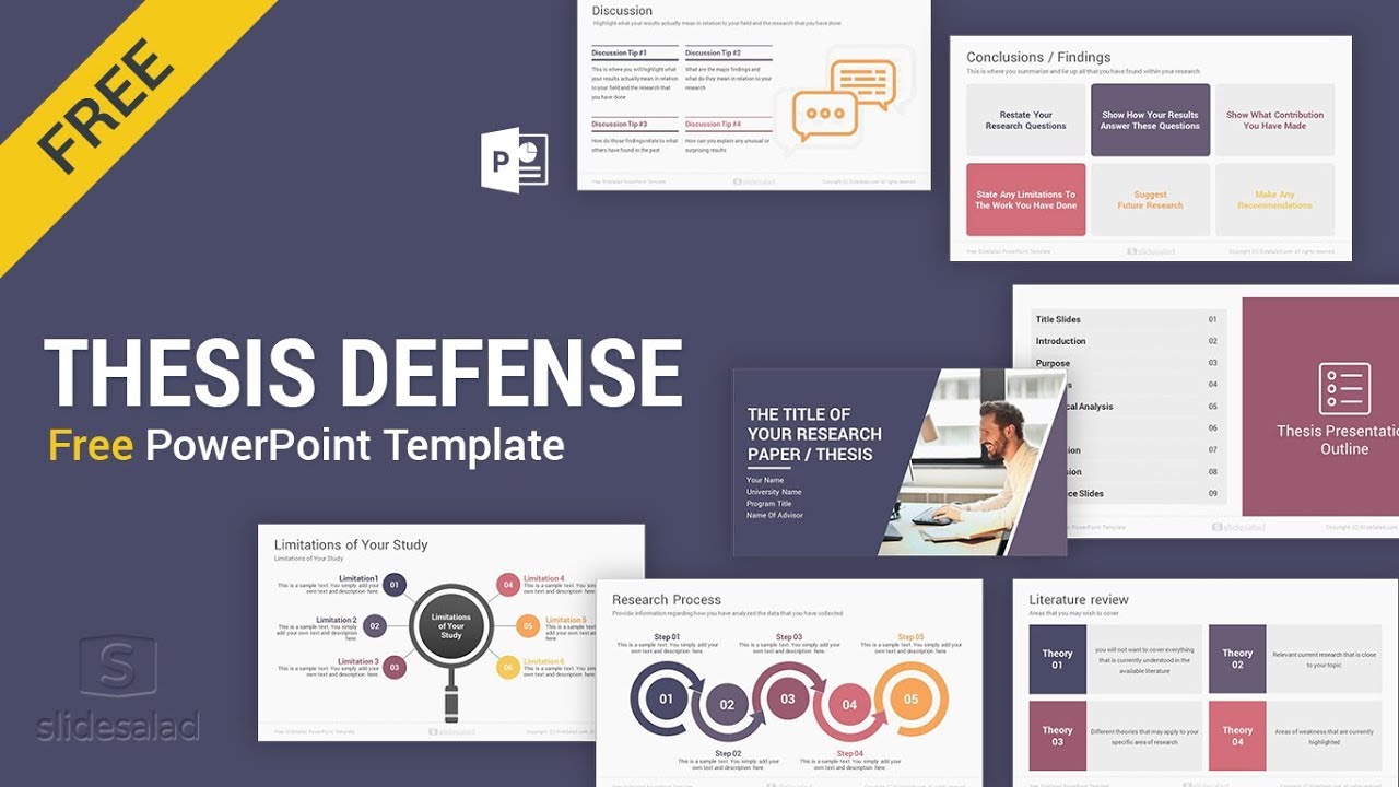 Master S Thesis Defense Free Powerpoint Template Design Slidesalad Youtube