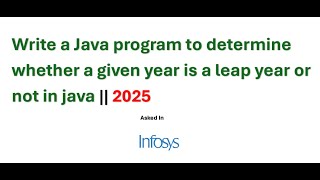 Write a Java program to determine whether a given year is a leap year or not || 2025