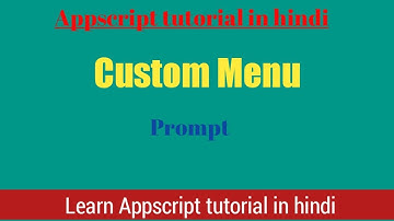 Google sheets user interface (prompt) || Google sheets prompt for input