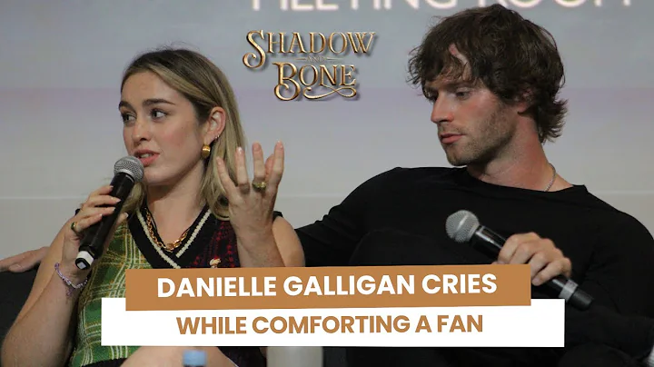 Danielle Galligan cries while comforting a fan at ...