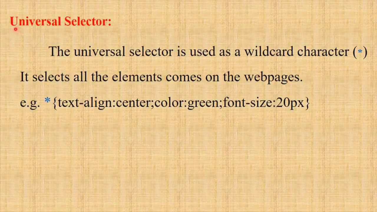 Universal Selector - YouTube