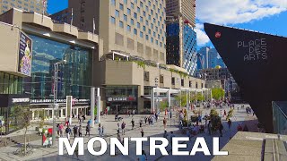 Montreal Quebec 2022. Walking Downtown in Quartier des Spectacles (Place des Arts)