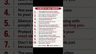 10 Rules of Self-Respect 🖤 | Protect Your Peace & Stop Chasing People