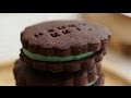 Choco Sandwich Cookies with Mint Cream : Honeykki 꿀키