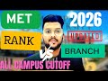 MET Manipal 2026 Updated Rank Vs Branch | All Campus safe Score#manipal2026 #cutoff #campus