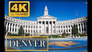 Denver, Colorado   -  Afternoon Walking Tour - Relaxing City Walk  [4K Ultra HD]