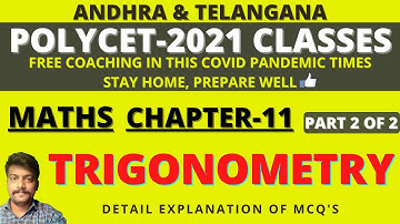 Polycet ch11 Trigonometry Part 2 of 2 || AP Polycet || TS Polycet