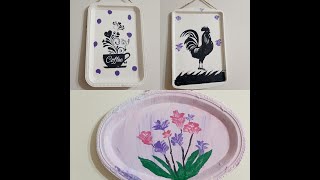 Old Trays and Acrylic Paint , you can make Simple home decorating - Recycling Ideas !