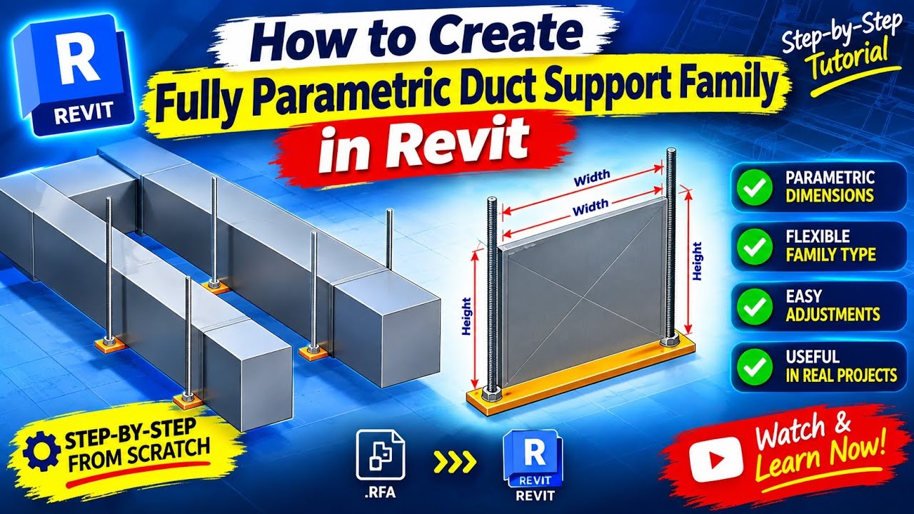 Revit HVAC | Duct Supports In Revit MEP | Revit Ducting Tutorial | # ...