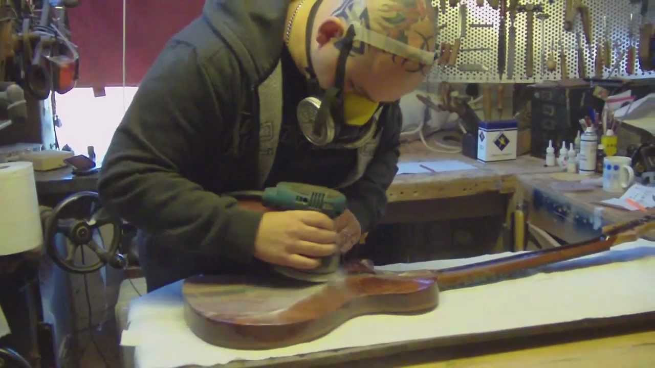 Ep 14 How to Build a Custom PAF Guitar Rubbing down the lacquer and final polishing YouTube