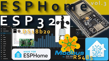 🏠 [vol.3] Home Assistant ESP32 ESPHome Modbus  RTU RS485 DS18B20 simple steps for beginners weather