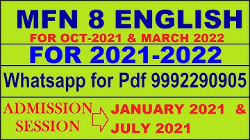 MFN 8 Solved Assignment 2021-22 in English,  Whatsapp For Full Pdf  9992290905.