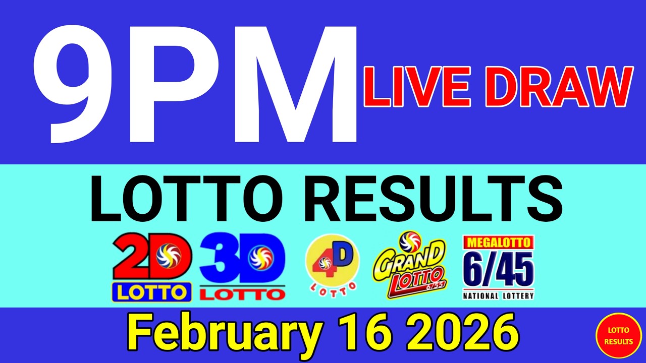 Lotto Result Today 9pm Draw February 16, 2026 Swertres Ez2 PCSO Live Result