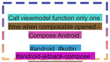 Call viewmodel function only one time when composable opened - Compose Android