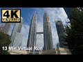 Klcc park kuala lumpur  13 min virtual running for treadmill workouts