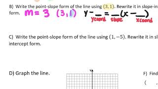 Linear Equations Performance Task Examples