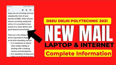 Dseu Delhi Polytechnic 2021: New Mail Regarding Laptop and Internet | Complete Information