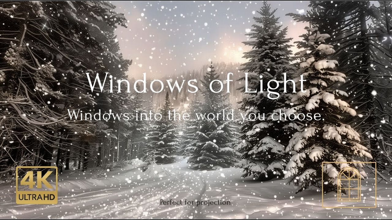 Snowfall Through the Winter Forest Window ❄️ Cozy Ambient Atmosphere | 4K