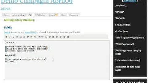 D&D campaign building with Obsidian Portal